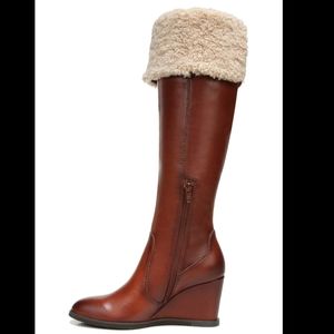 NEW Naturalizer Gemini 2 Faux Fur Trimmed Wedge Leather Boot size 10